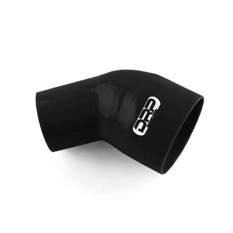 Codo silicona reductor DRP Silicone Hoses 45º 102-76mm Longitud 102x102 Negro
