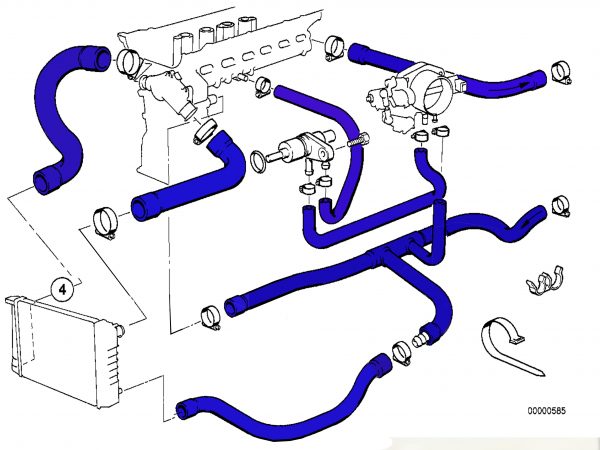 Kit Manguitos De Silicona Bmw E36 320i/ 325i - M50 EUROPEOS Con Vaso De Expansion En El Radiador - Imagen 2