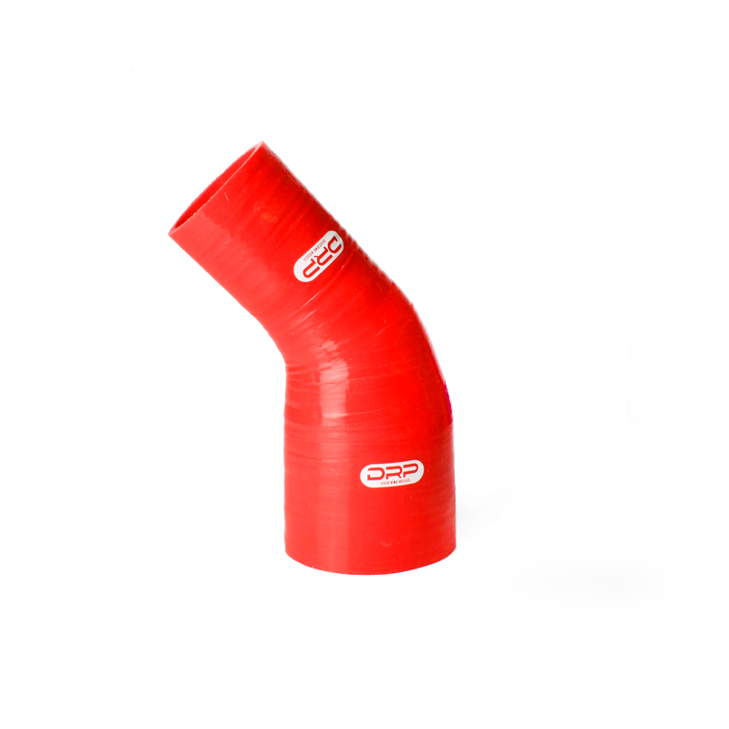 Codo Fluorosilicona reductor DRP Silicone Hoses 45º 89-76mm Longitud 102x102 Rojo